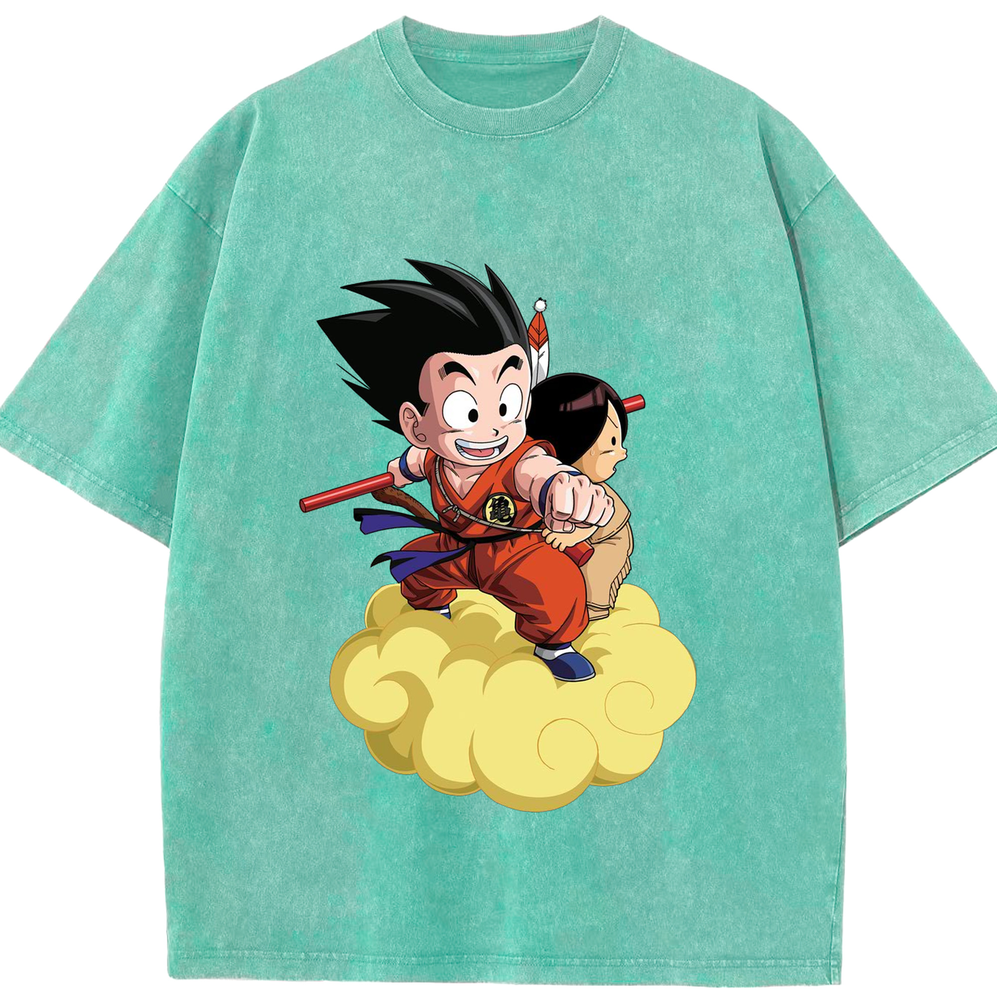 （画像用） ドラゴンボール 孫悟空（そん ごくう）Son Goku カカロット DRAGON BALL Kakarotto 綿100% ヴィンテージ風 半袖Tシャツ（フロントプリント）